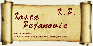 Kosta Pejanović vizit kartica